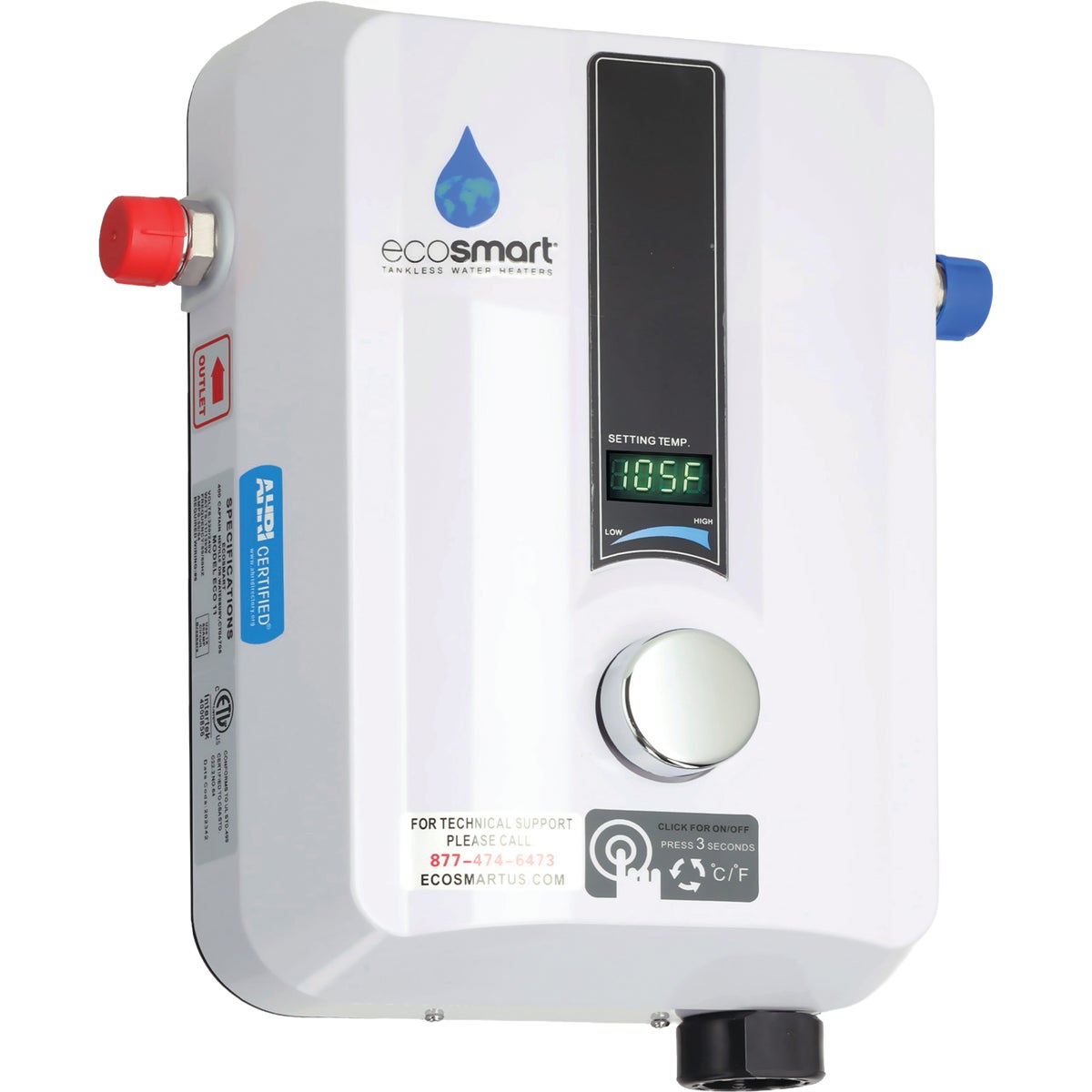 EcoSMART 240V 13.6kW Tankless Electric Water Heater