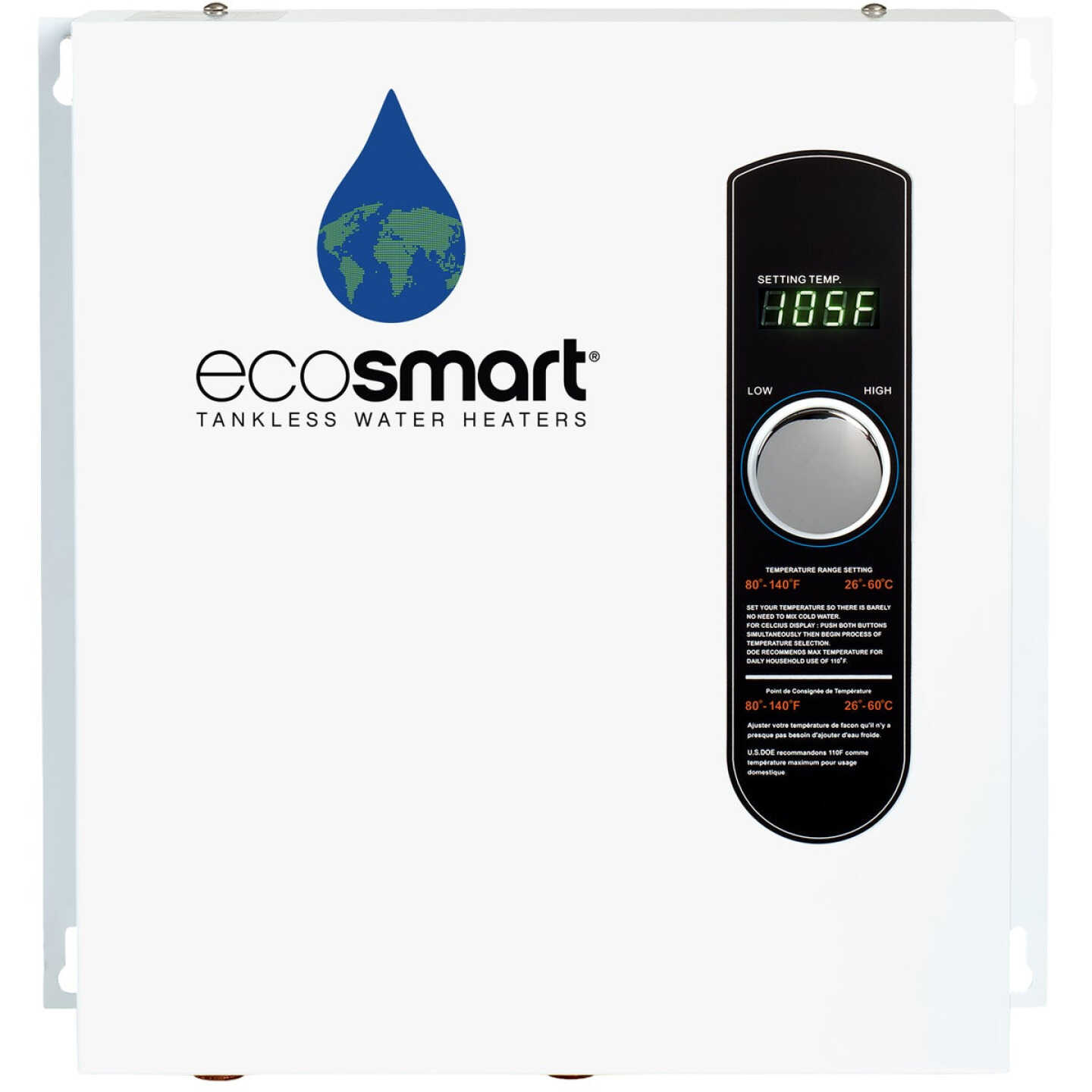 EcoSMART 240V Single Phase 27kW Tankless Electric Water Heater Image 1