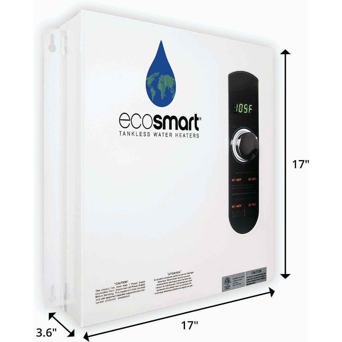 EcoSMART 240V Single Phase 27kW Tankless Electric Water Heater Image 2