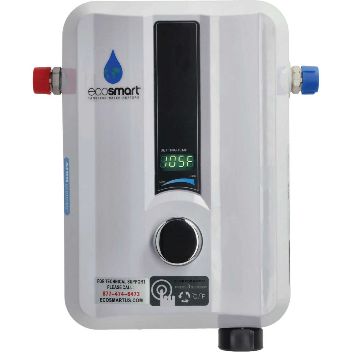 EcoSMART 220V 8.0kW Tankless Electric Water Heater Image 1