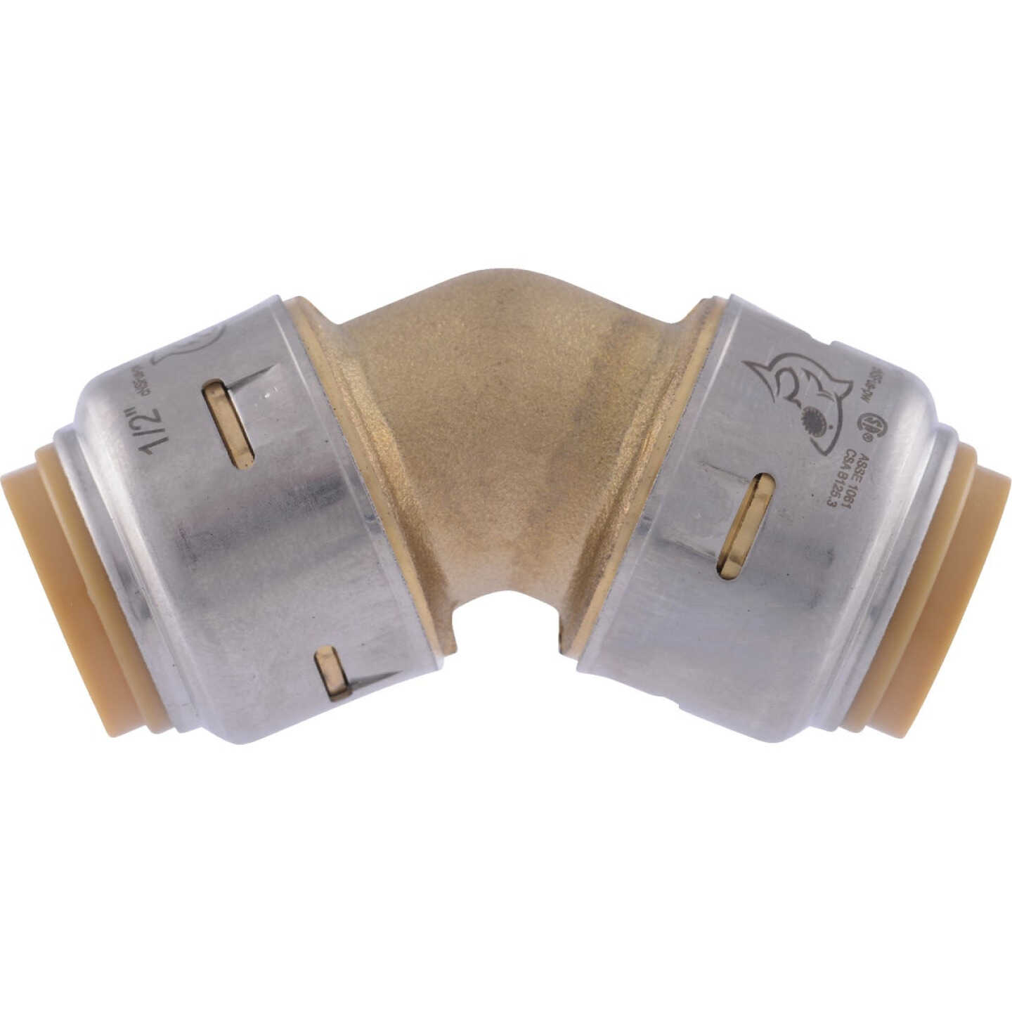 SharkBite 1/2 In. x 1/2 In. 45 Deg. Push-to-Connect Brass Elbow (1/8 Bend) Image 5