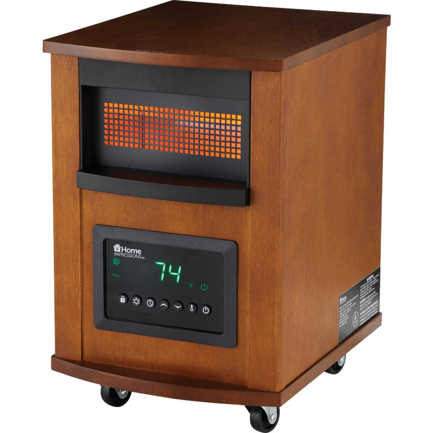 Home Impressions 1500W 120V Quartz Heater with Woodgrain Cabinet Image 3