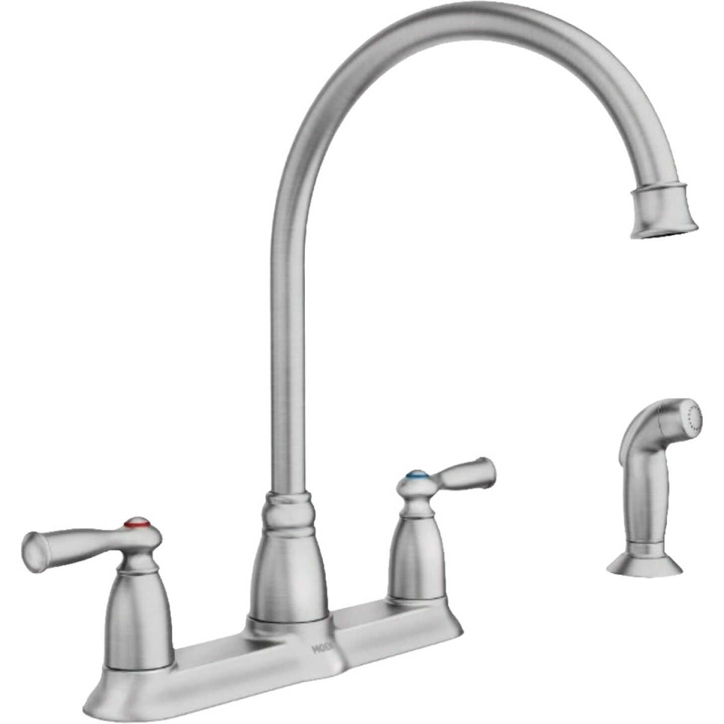 Moen Stainless Steel Banbury High-Arc Kitchen Faucet With Side Spray Image 1