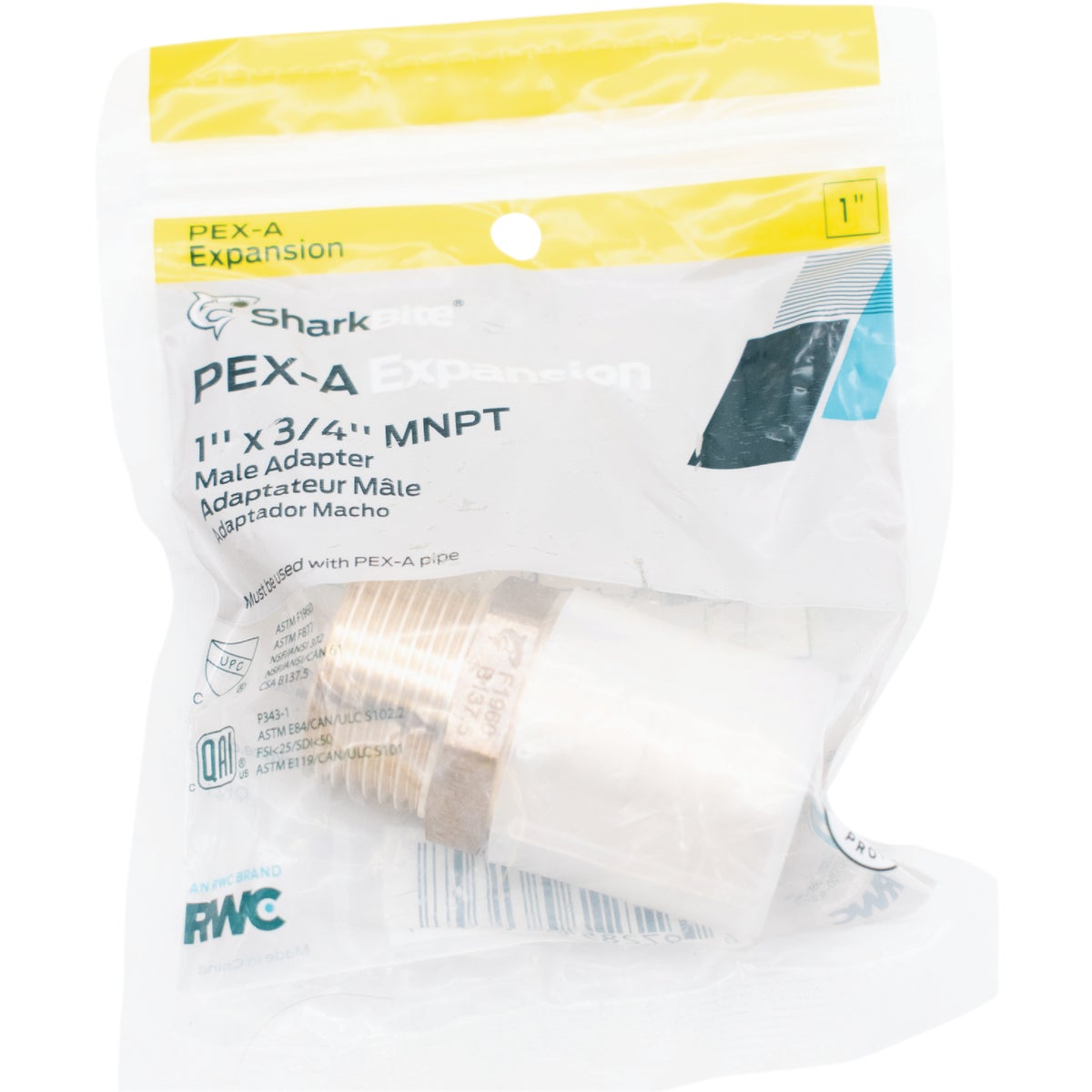 SharkBite PEX-A Brass  1 In. x 3/4 In. MNPT Adapter Image 2