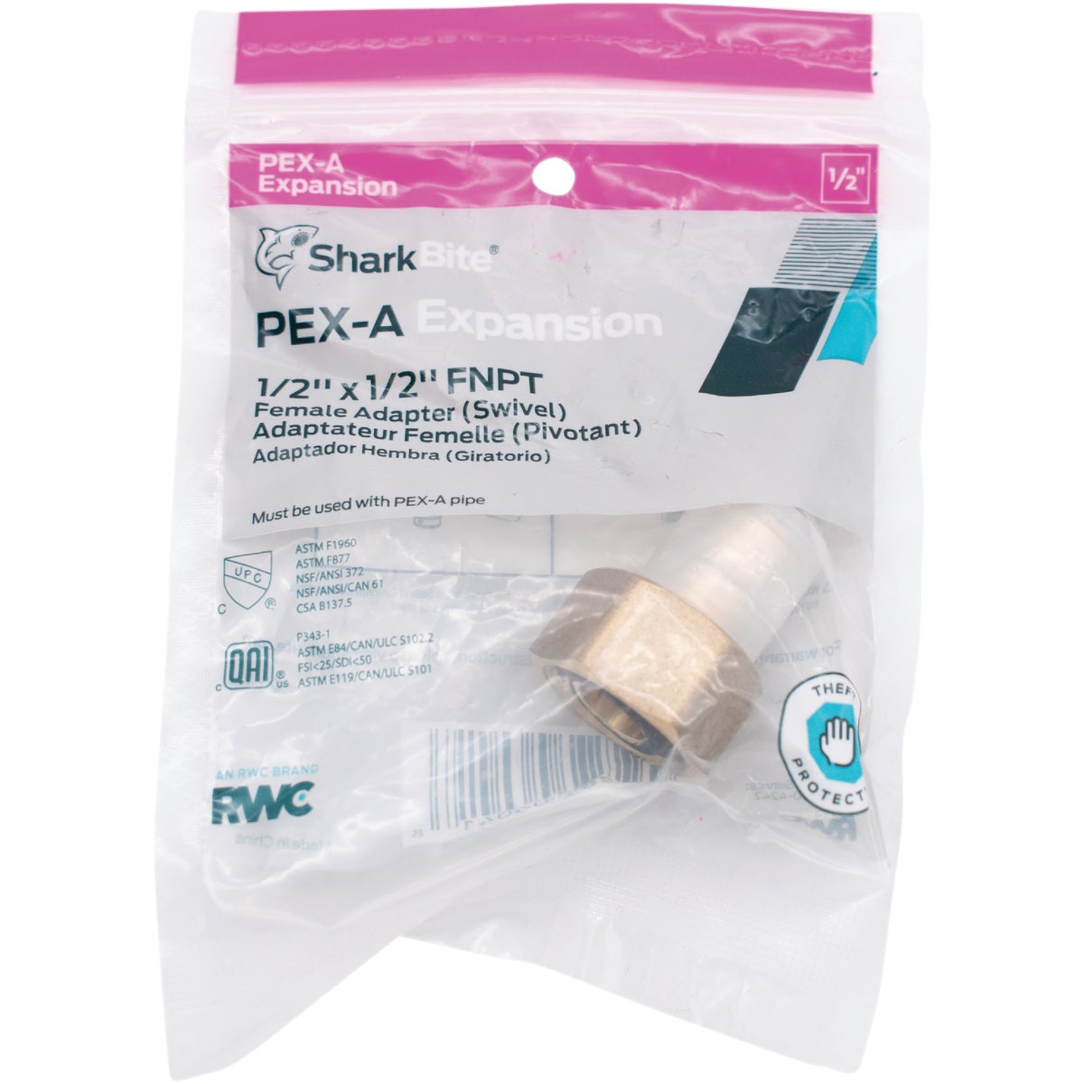 SharkBite PEX-A Brass 1/2 In. x 1/2 In. FNPT Swivel Adapter Image 2
