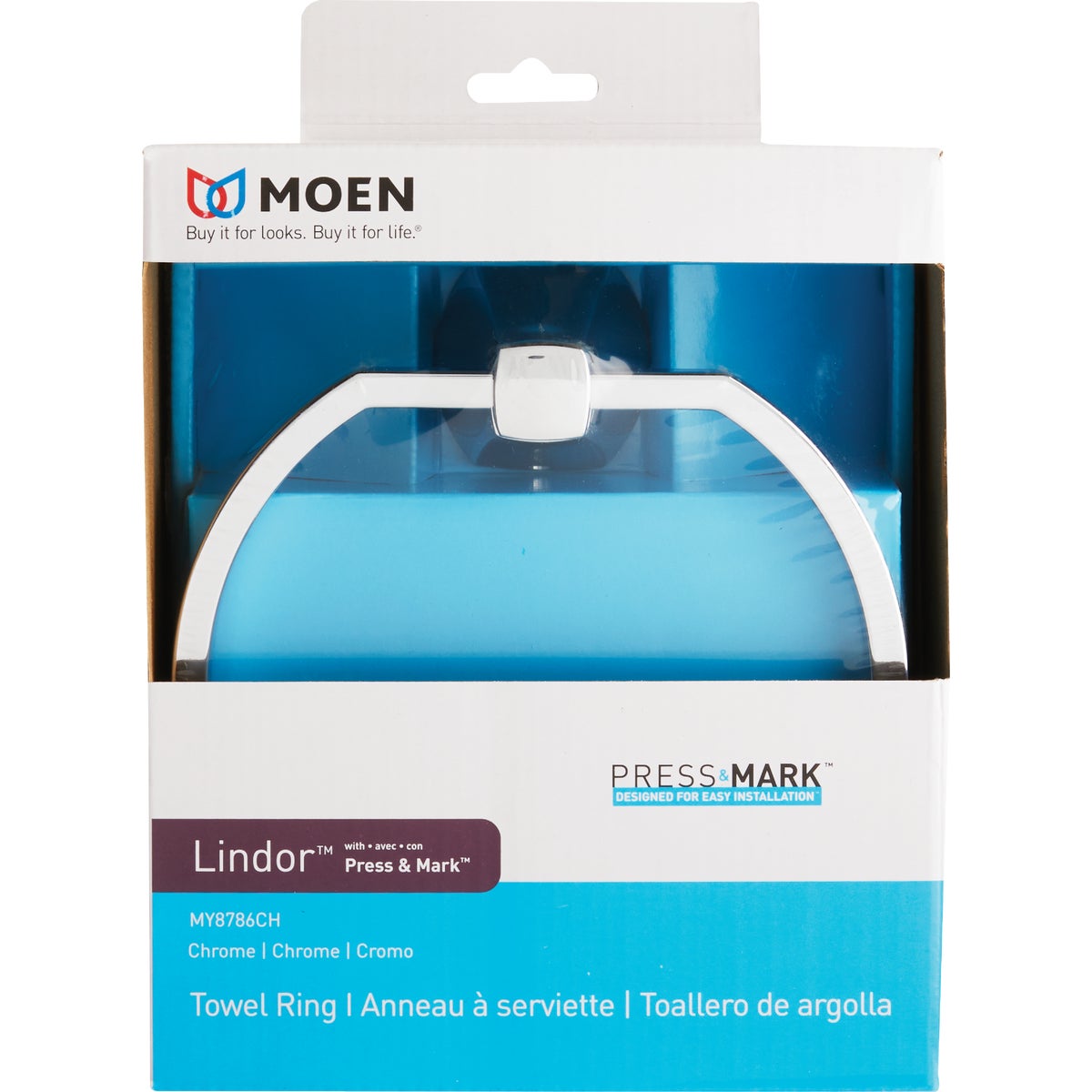 Moen Lindor Towel Ring, Chrome Image 3