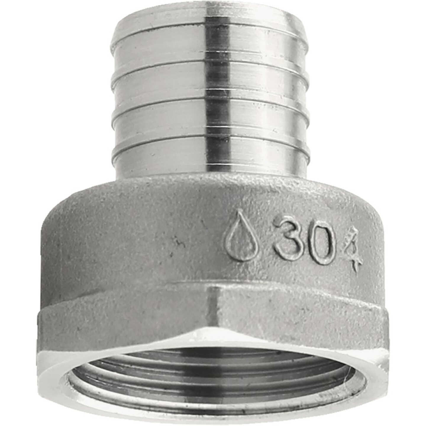 Plumbeez 1 In. x 1 In. FPT Stainless Steel PEX Adapter Image 1