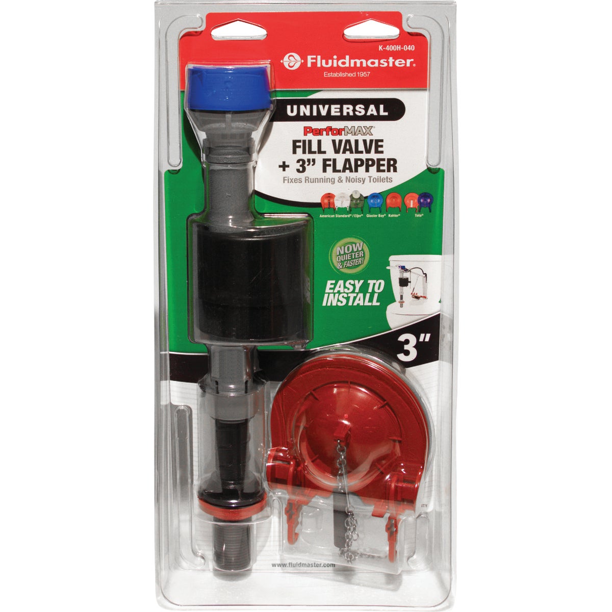 Fluidmaster PerforMAX Fill Valve & 3 In. Flapper Kit Image 6
