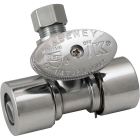 Keeney 1/2 In. x 1/2 In. PF x 3/8 In. OD Chrome-Plated Brass Push Fit Straight Valve Image 1