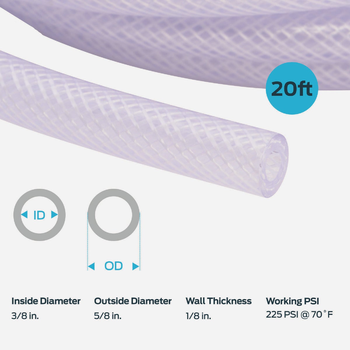 Eastman EZ-Flo 20 Ft. Braided Vinyl Tubing 1/4 In. ID x 1/2 In. OD Image 5