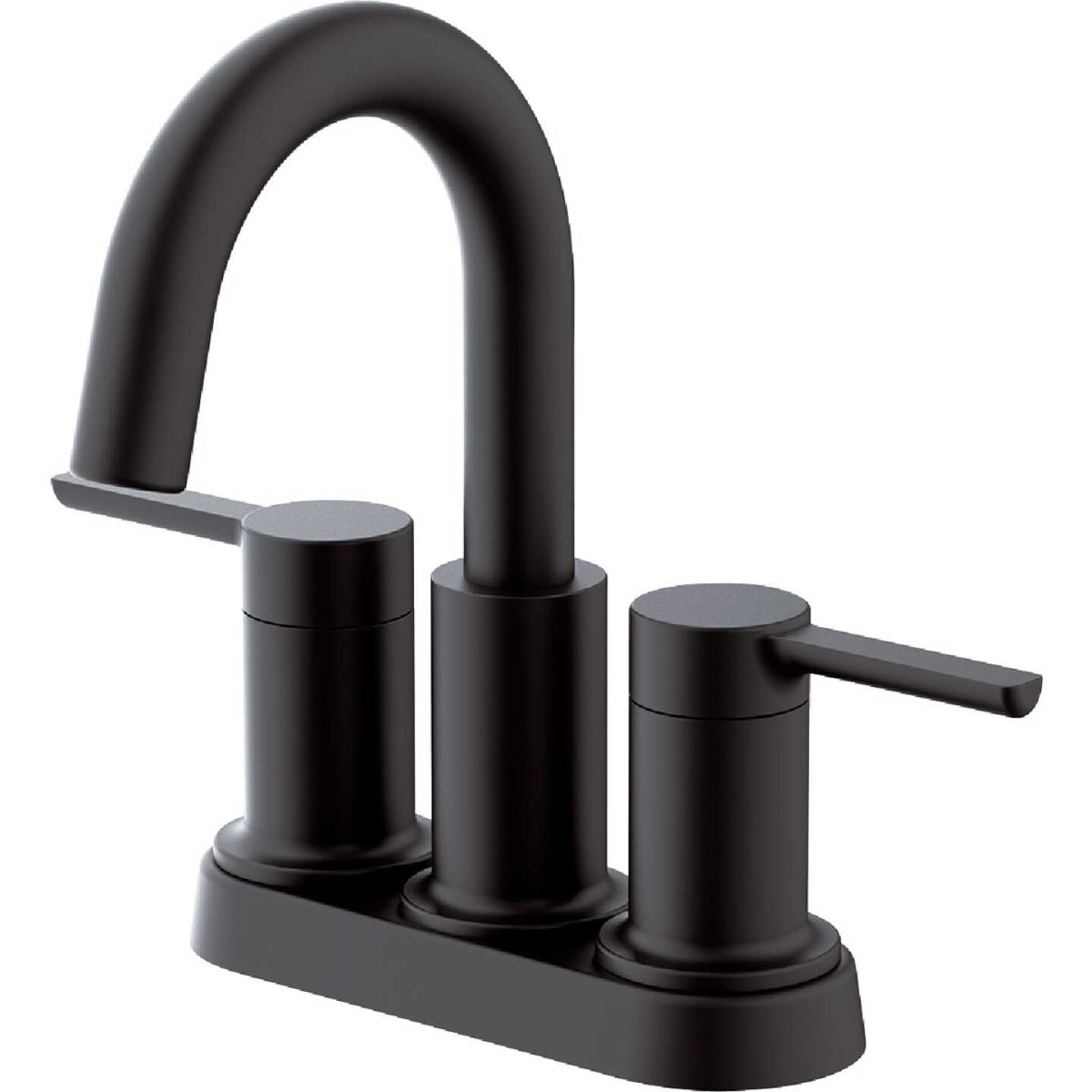 Home Impressions Matte Black 2-Straight Handle Lever 4 In. Centerset Bathroom Faucet with Pop-Up Image 1