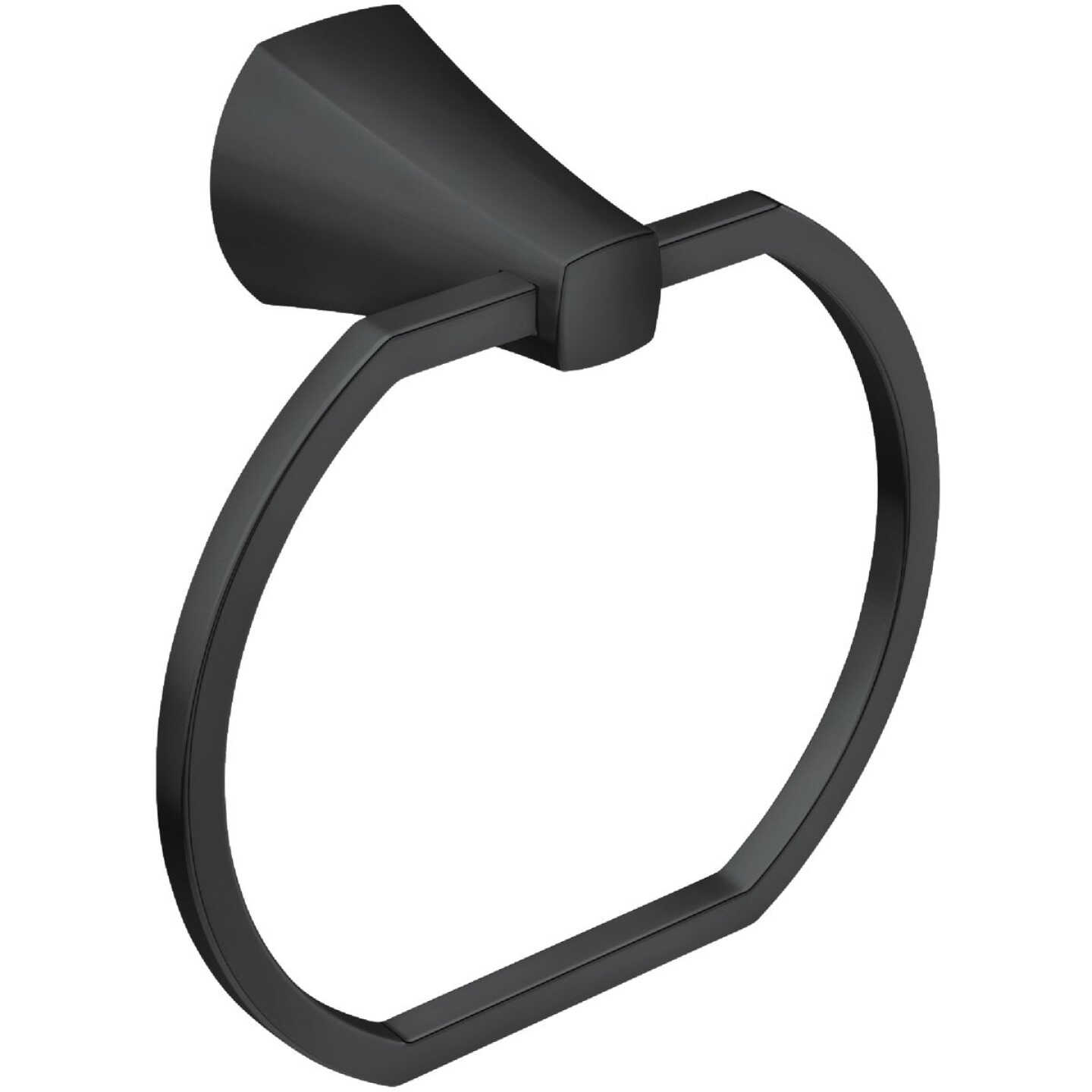 Moen Lindor Towel Ring, Matte Black Image 1