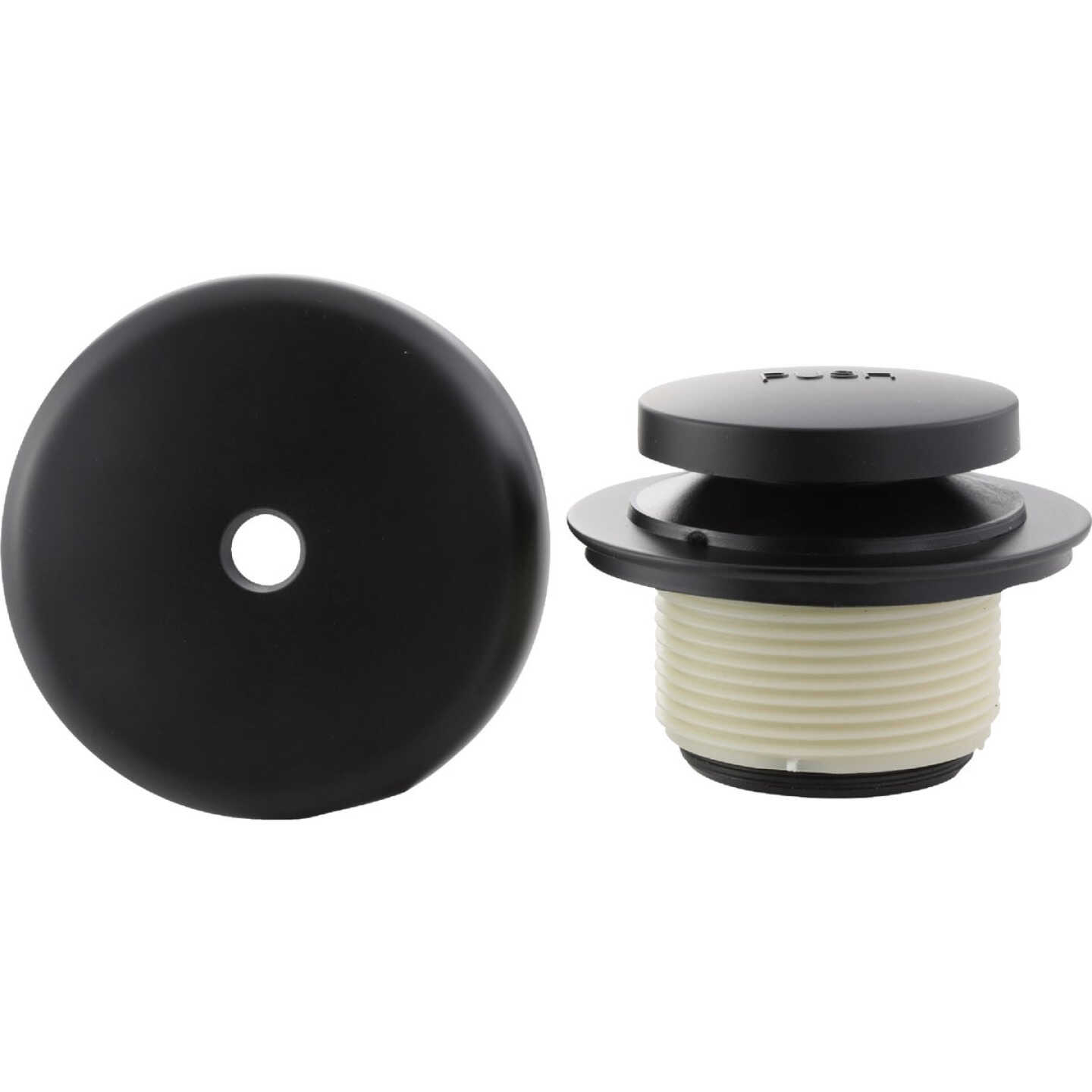 Danco Touch-Toe Matte Black Tub Drain Trim Kit with Overflow Image 1