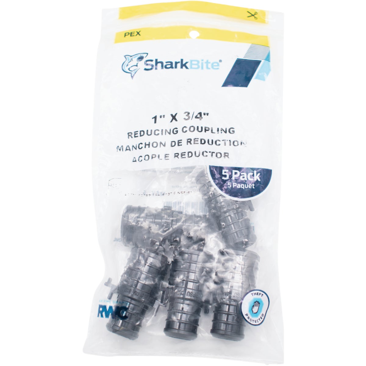 SharkBite PEX-B 1 In. x 3/4 In. Poly Alloy Barb Coupling (5-Pack) Image 2