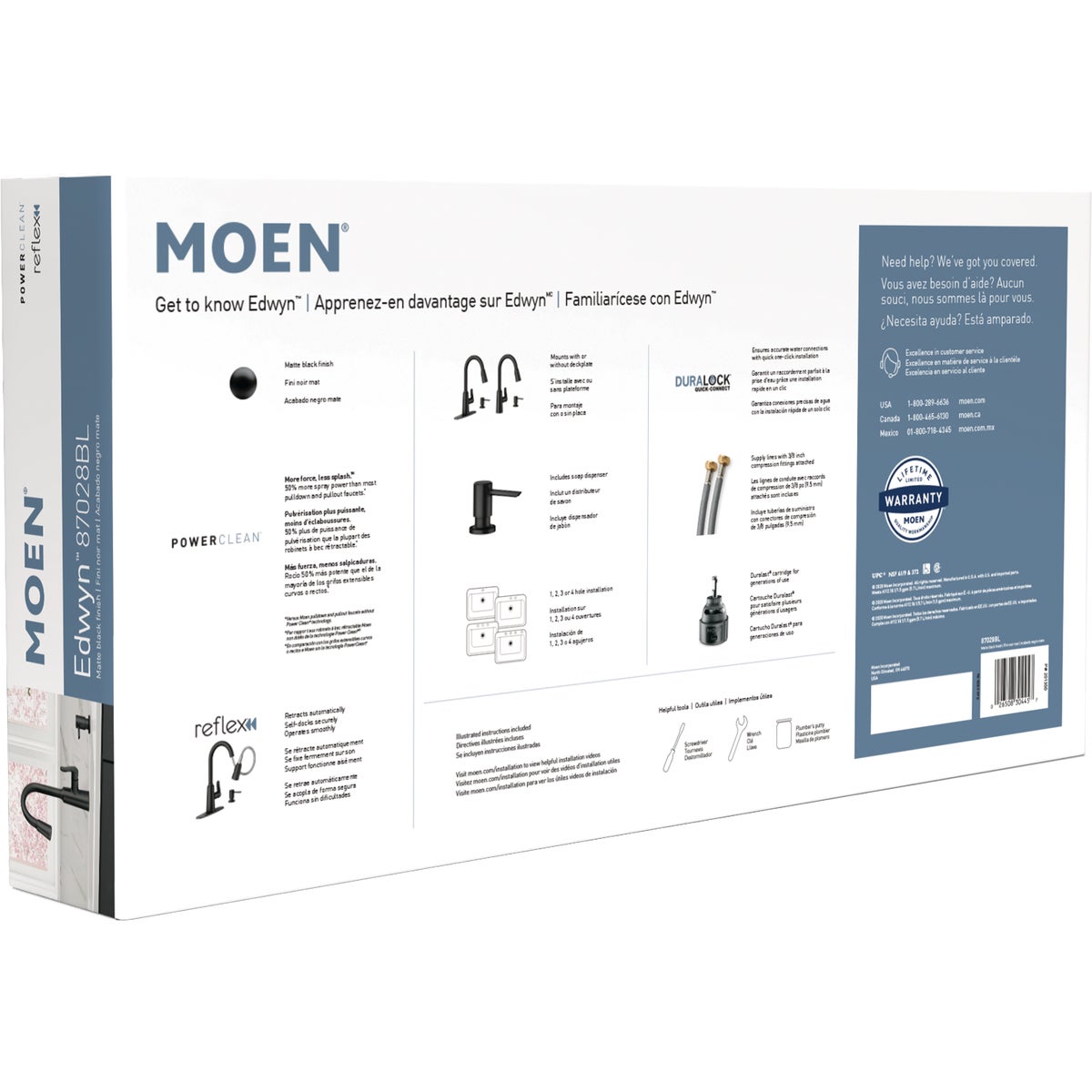 Moen Edwyn 1-Handle Pull-Down Kitchen Faucet with Soap Dispenser, Matte Black Image 8