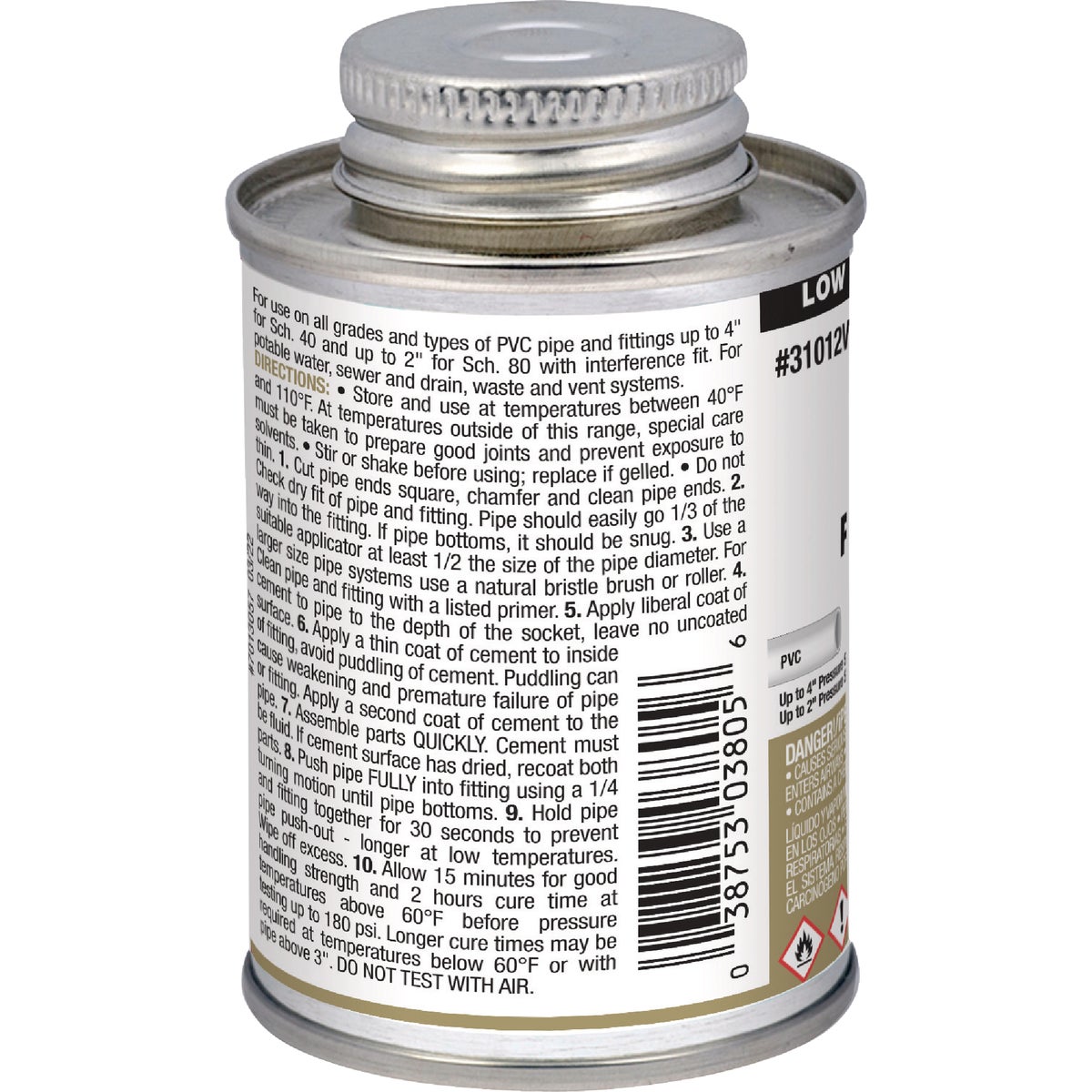 Oatey 4 Oz. Low Voc Regular Bodied Clear PVC Cement Image 2