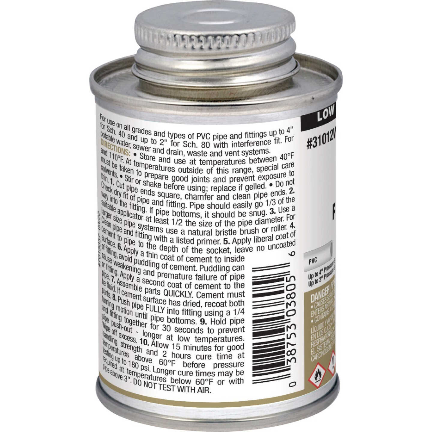 Oatey 4 Oz. Low Voc Regular Bodied Clear PVC Cement Image 2