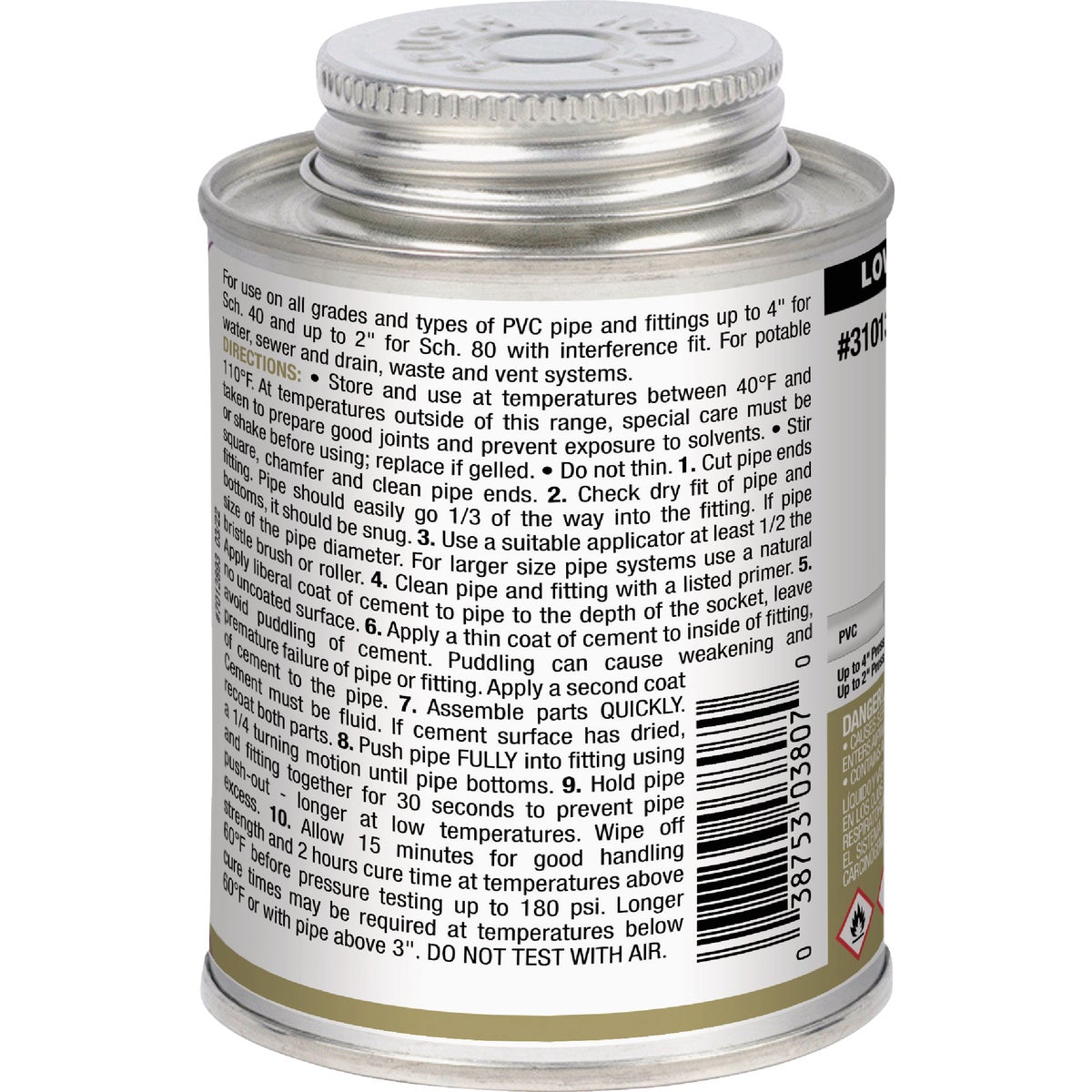 Oatey 8 Oz. Low Voc Regular Bodied Clear PVC Cement Image 2