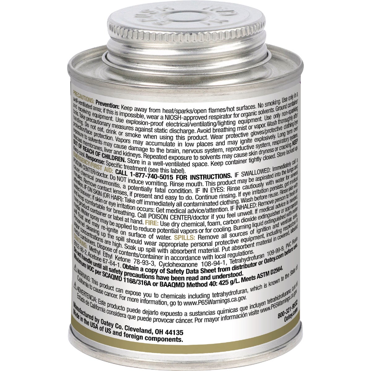 Oatey 8 Oz. Low Voc Regular Bodied Clear PVC Cement Image 3