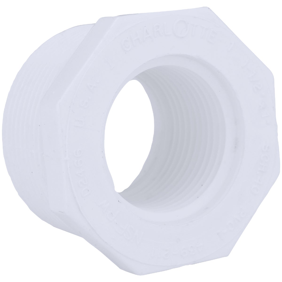 Charlotte Pipe 1-1/2 In. MPT x 1 In. FPT Schedule 40 PVC Bushing Image 1