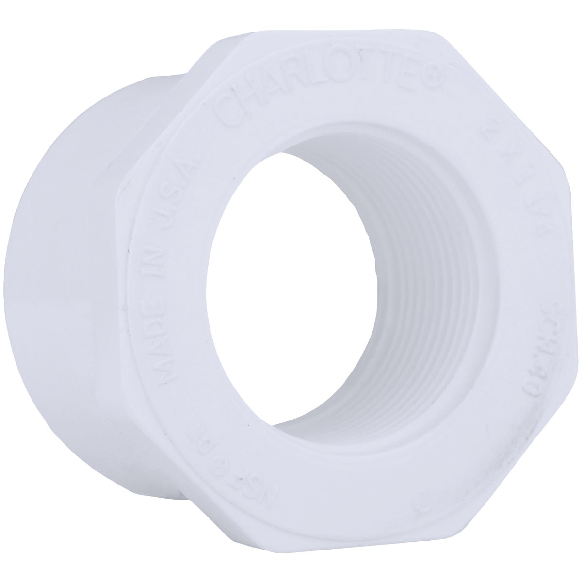 Charlotte Pipe 2 In. SPG x 1-1/4 In. FPT Schedule 40 PVC Bushing