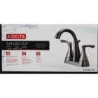 Delta Sandover Matte Black 2-Handle Lever 4 In. Centerset Bathroom Faucet with Pop-Up Image 3