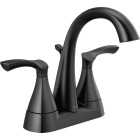 Delta Sandover Matte Black 2-Handle Lever 4 In. Centerset Bathroom Faucet with Pop-Up Image 1