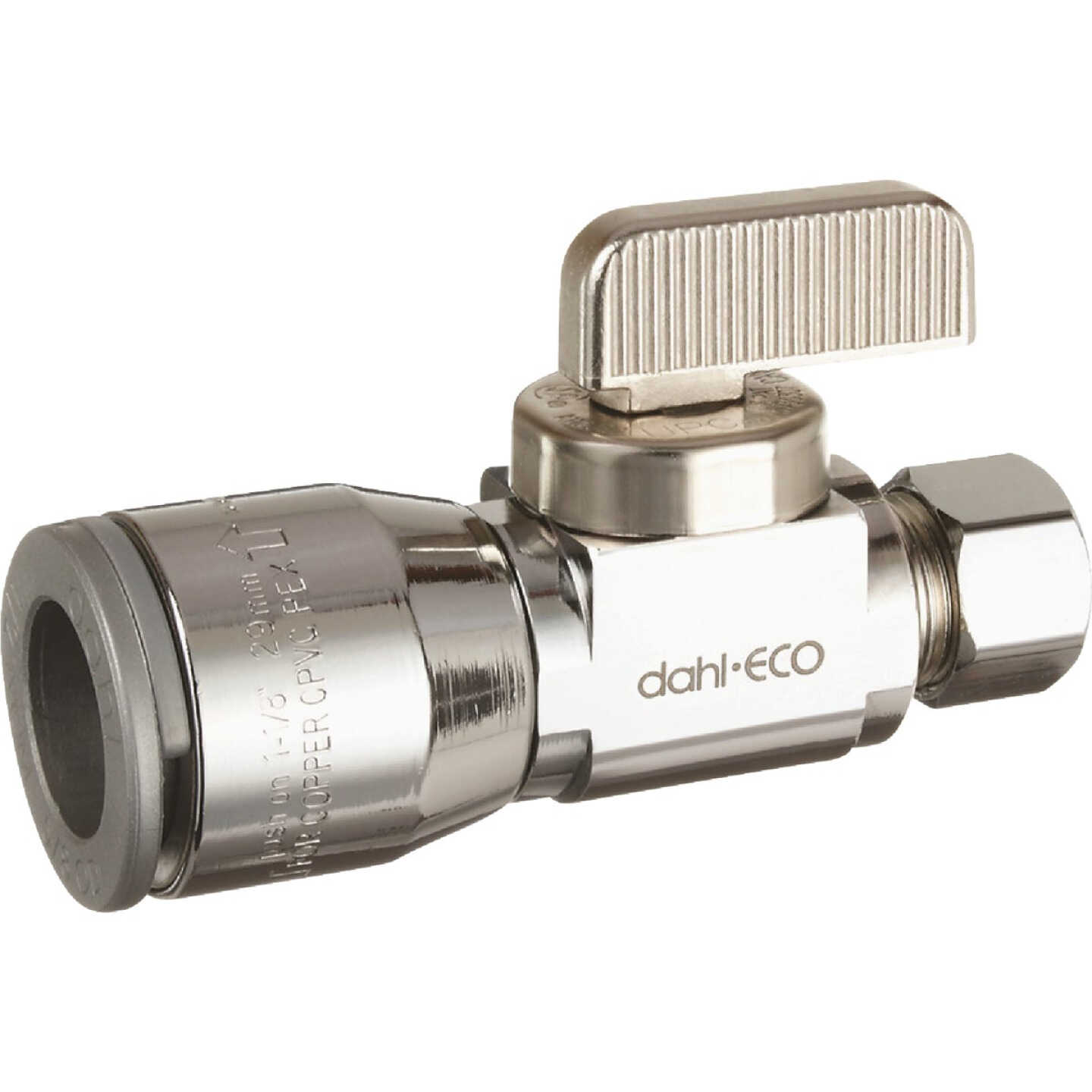dahl 1/2 In. QUICK-GRIP x 3/8 In. OD Comp Straight Plated Supply Stop Image 1
