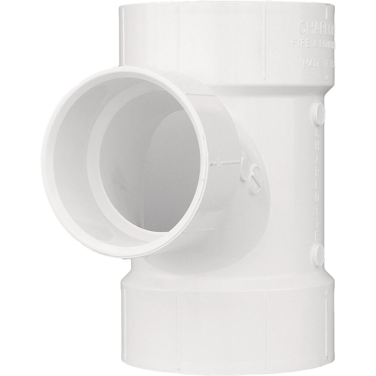 Charlotte Pipe 2 In. x 1-1/2 In. x 1-1/2 In. Reducing Sanitary PVC Tee Image 1