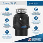 Insinkerator Power 1 HP Garbage Disposer, 7 Year Warranty Image 2