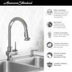 American Standard Montvale 33 In. x 22 In. Stainless Steel Kitchen Sink Kit with Faucet Image 5