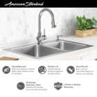 American Standard Montvale 33 In. x 22 In. Stainless Steel Kitchen Sink Kit with Faucet Image 3