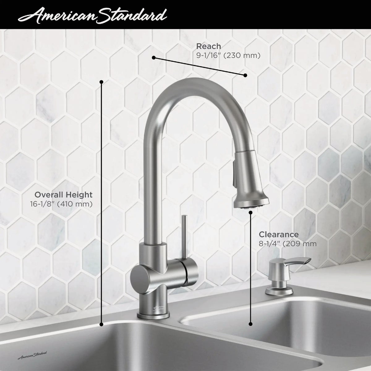 American Standard Montvale 33 In. x 22 In. Stainless Steel Kitchen Sink Kit with Faucet Image 4