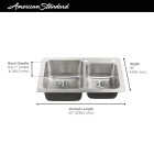 American Standard Montvale 33 In. x 22 In. Stainless Steel Kitchen Sink Kit with Faucet Image 6