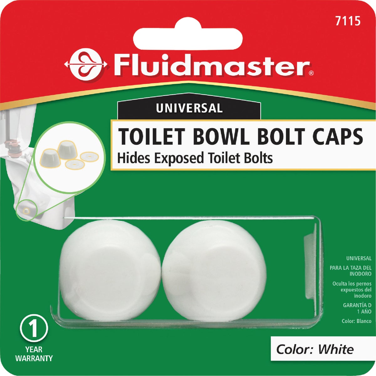 Fluidmaster White Plastic Snap-On Toilet Bolt Caps (2-Pack) Image 5