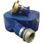 Apache 2 In. x 50 Ft. Blue Reinforced PVC Lay Flat Discharge Hose with Male/Female Connections Image 2