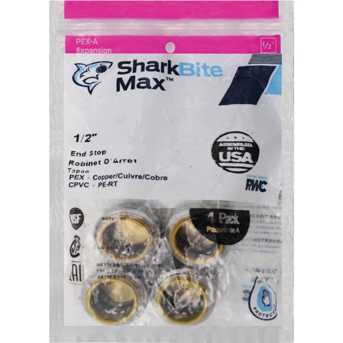 SharkBite 1/2 In. Push-to-Connect Brass End Push Cap (4-Pack) Image 6