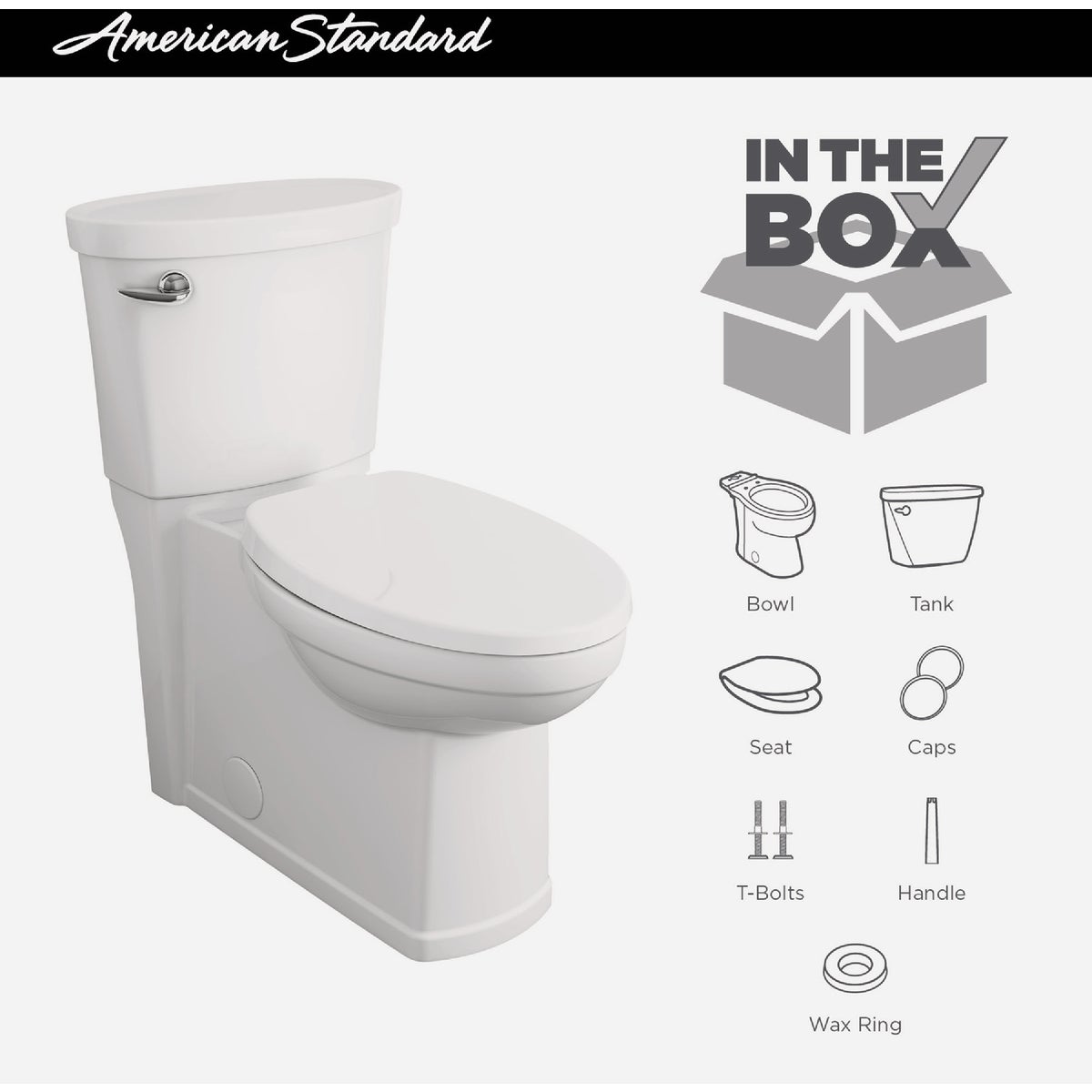 American Standard Cadet 3 Decor White Chair Height Elongated Bowl 1.28 GPF Toilet Image 3