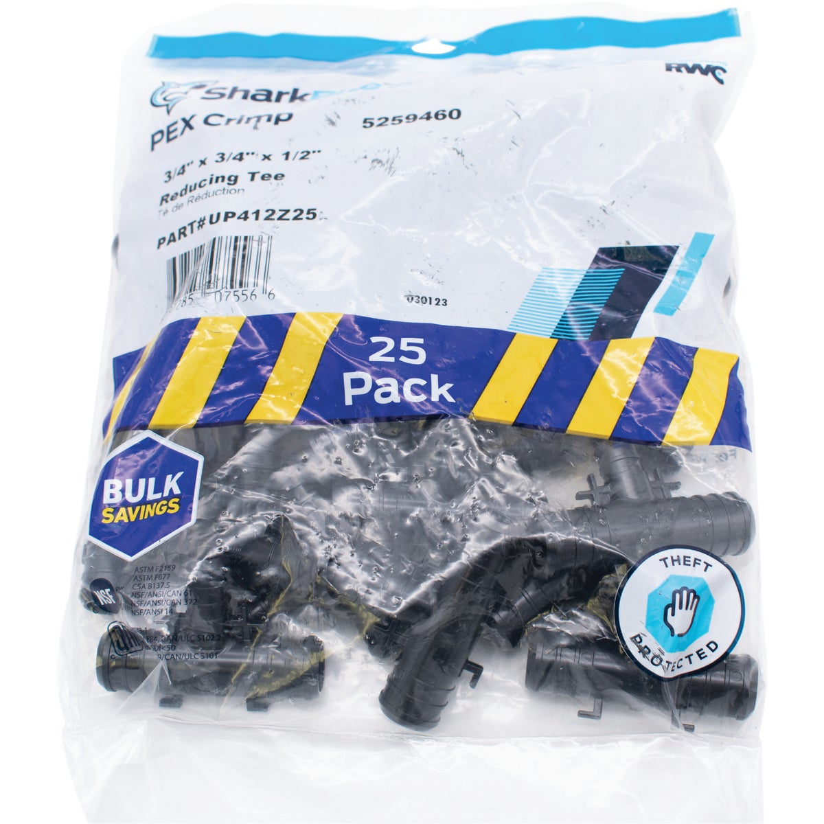 SharkBite PEX-B 3/4 In. x 3/4 In. x 1/2 In. Poly Alloy Barb Tee (25-Pack) Image 2