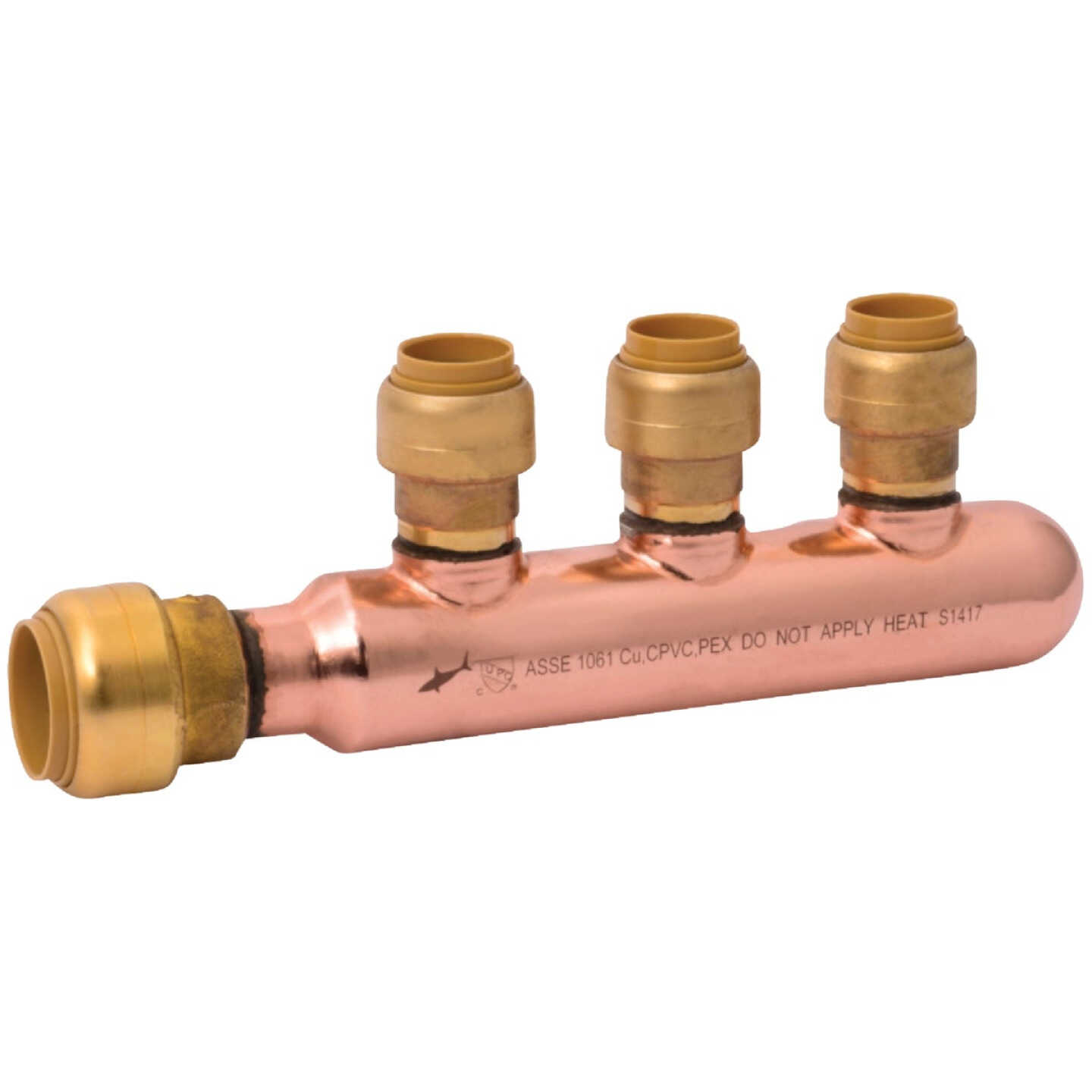 SharkBite 3/4 In. x 1/2 In. Push-to-Connect 3-Port Closed PEX Manifold Image 1