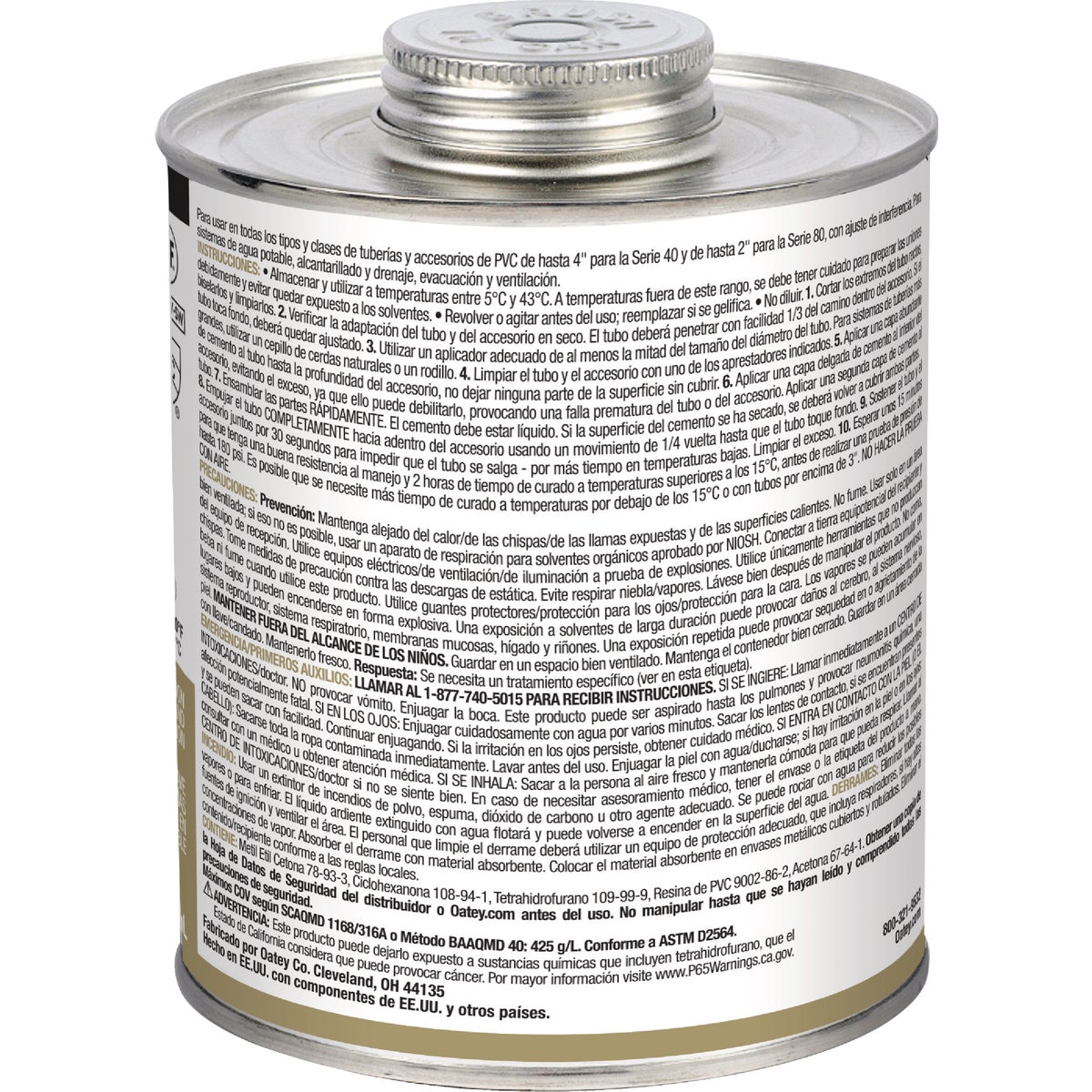 Oatey 32 Oz. Low Voc Regular Bodied Clear PVC Cement Image 3