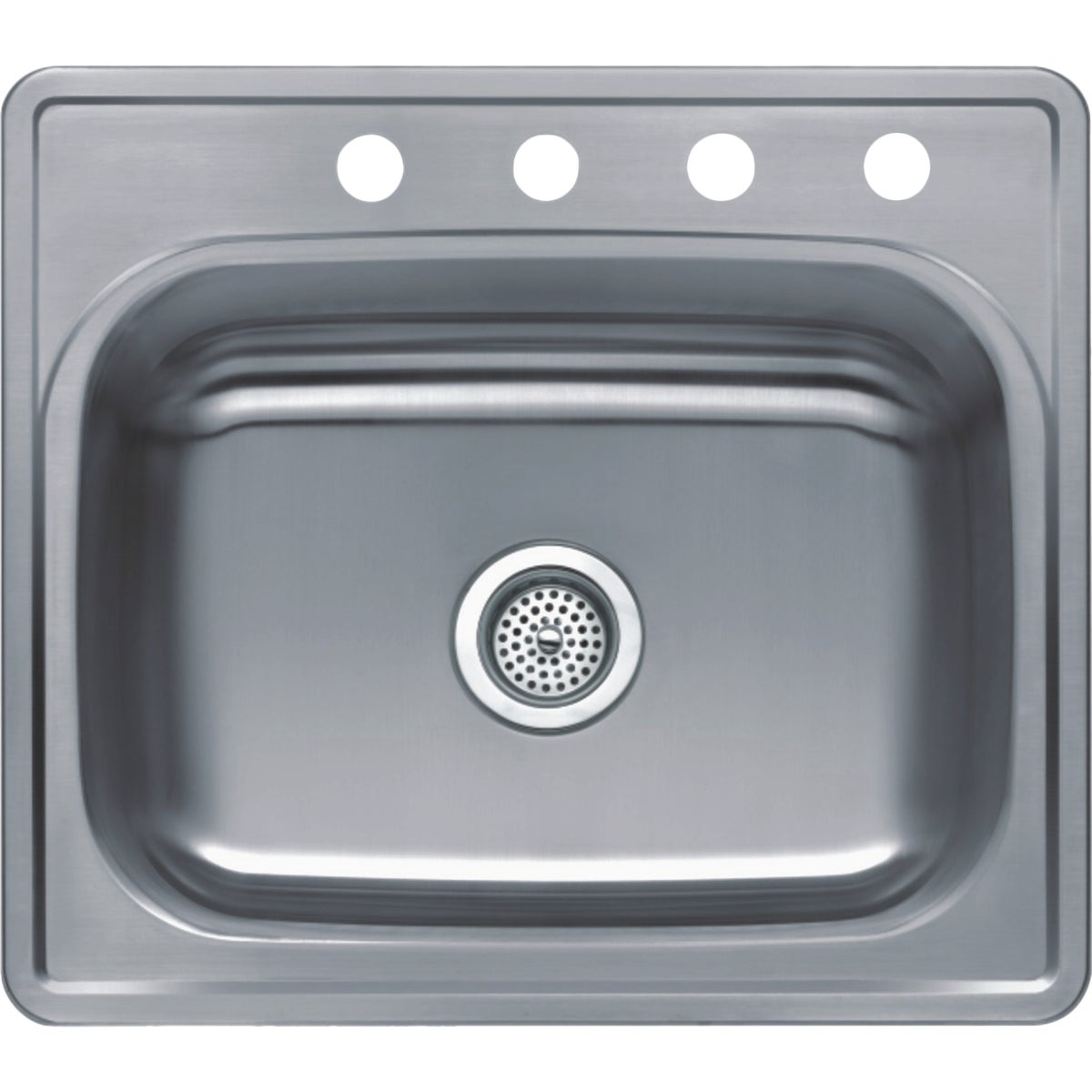 Compass Manufacturing Bala 25 In. x 22 In. x 8 In. Single Bowl Stainless Steel Top Mount Kitchen Sink Image 1
