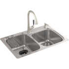 Kohler All-in-One Double Bowl 33 In. x 22 In. x 9 In. Deep Stainless Steel Kitchen Sink Kit, Drop-In/Under Mount Image 1