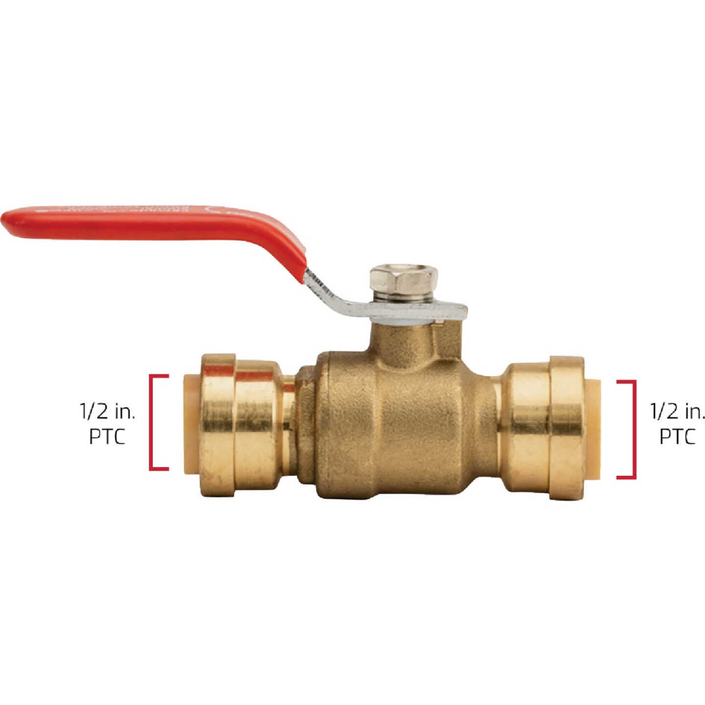 QuickFitting 1/2 In. Push-to-Connect Brass Full Port Ball Valve Image 5