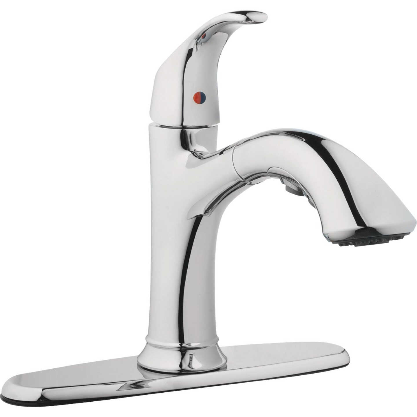 Homepointe Single or 3-Hole Low Arc Pull-Down Kitchen Faucet, Chrome Image 1