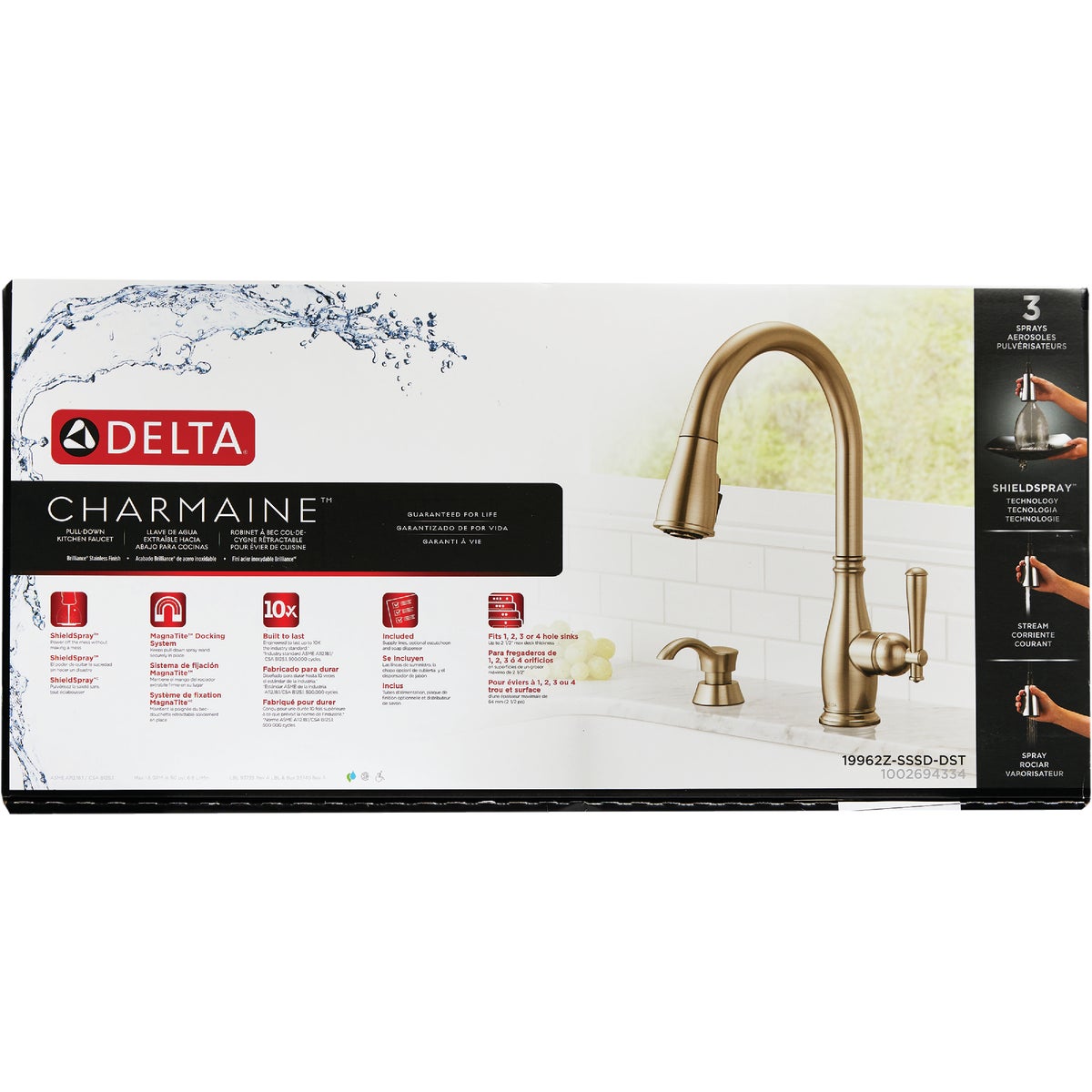 Delta Charmaine Stainless 1-Handle Pull-Down Kitchen Faucet with Soap Dispenser Image 3