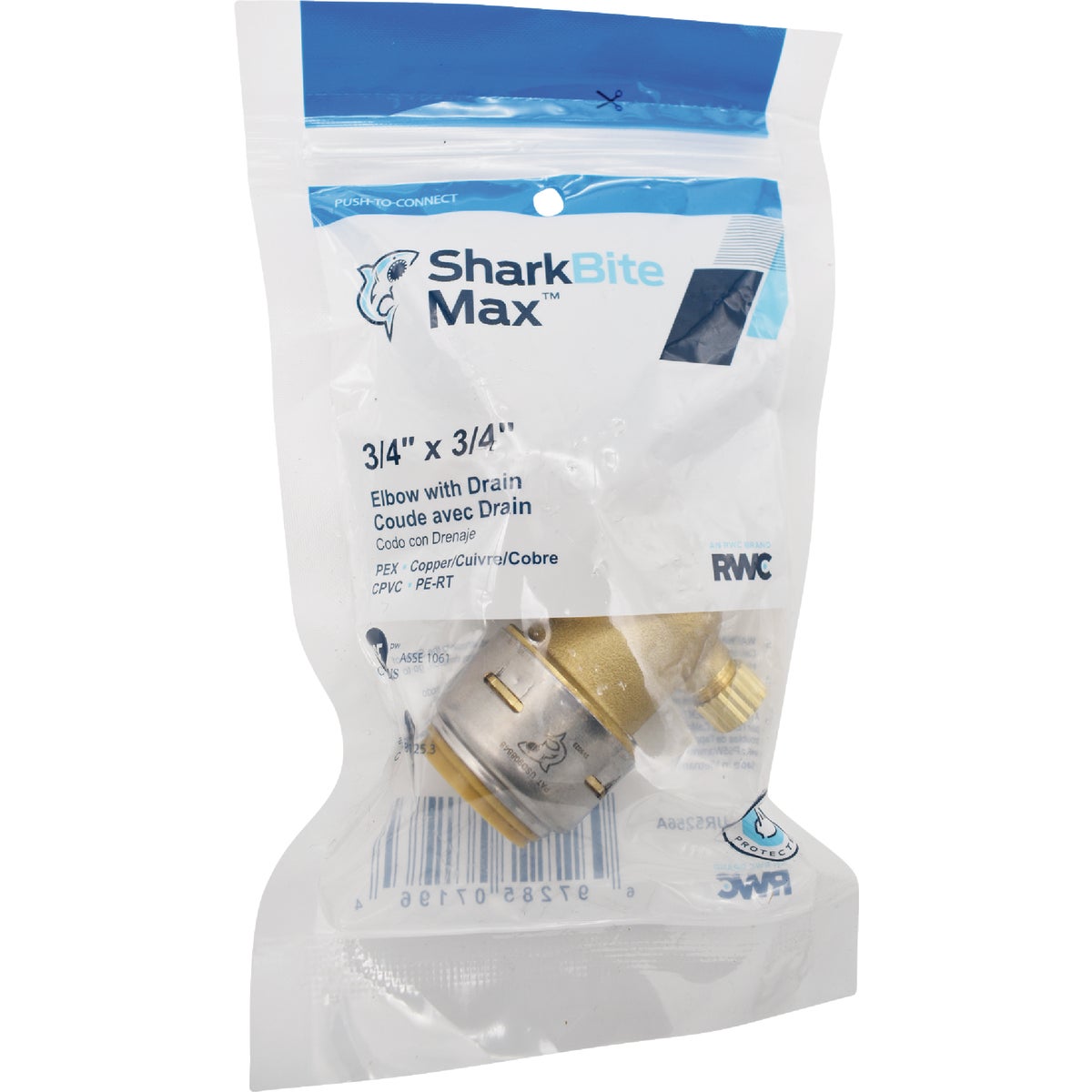 SharkBite 3/4 In x 3/4 In. 90 Deg. Push-to-Connect Brass Elbow with Drain Image 3