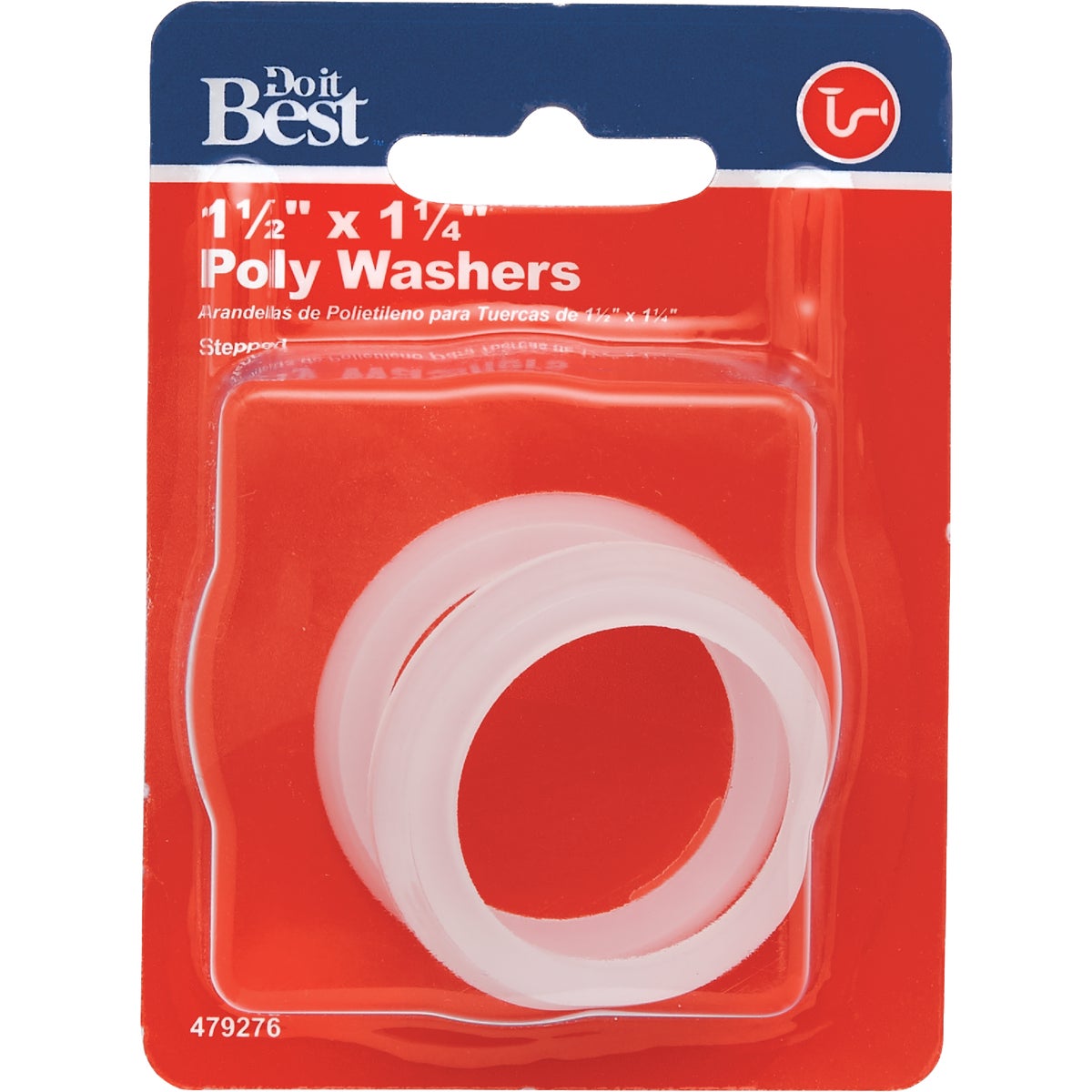 Do it Best 1-1/4 In. x 1-1/2 In. Clear Poly Slip Joint Washer (2-Pack) Image 2