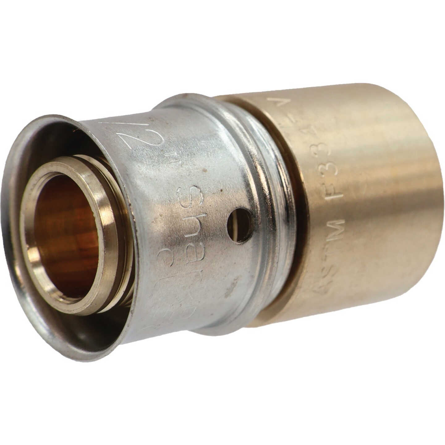 SharkBite 1/2 In. x 1/2 In. Female PEX Press Brass Sweat Adapter Image 1