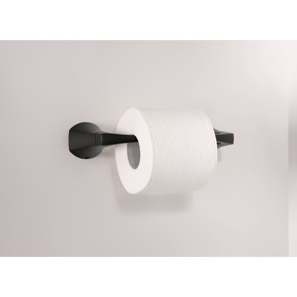 Moen Lindor Wall Mount Pivoting Toilet Paper Holder, Matte Black Image 2